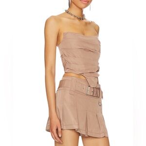 Hours Ariella Corset Top in Khaki Brown